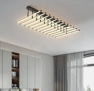 Modern Minimalist Metal Acrylic Ceiling Lights Linear LED 3-Color