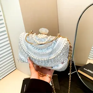 Silver Sequin N Stones Occasion Clutch Purse