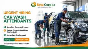 HIRING – Car Wash Attendants | Command, Lagos | Commission-Based 60/40