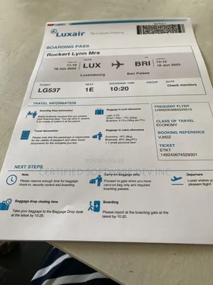 Flight Ticket With Tracking