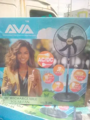 Ava DC Rechargeable Standing Fan 18inchs for Solar Panels and Nepa L
