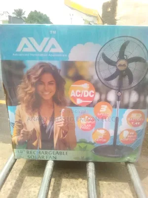 Ava DC Rechargeable Standing Fan 18inchs for Solar Panels and Nepa L