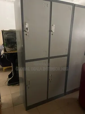 Grey Metal 4-Door Locker Cabinet