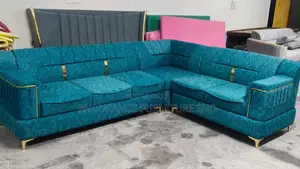 Luxury Velvet L-Shape Sofa – Elegant, Spacious, and Crafted