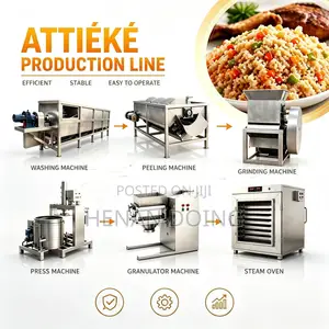 Small Scale Cassava Attieke Production Line Cassava Couscous Machine