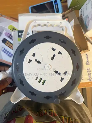 Retractable Extension Cord Reel With USB Type-C Charging Ports