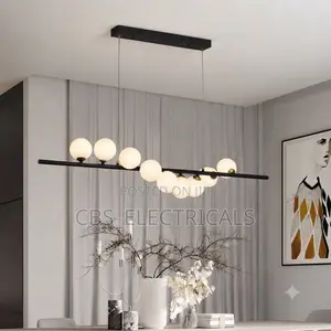 Modern Linear Glass Globe Chandelier