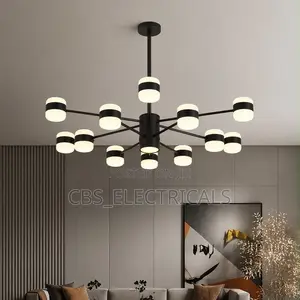 Modern Cylindrical Multi-Head Sputnik LED Chandelier