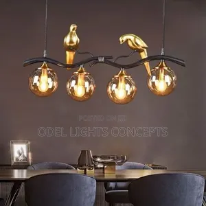 Smokey Glass 4in1 Bird Design Chandelier for Dining