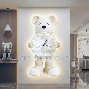 Luxury Modern Backlit Bear Wall Clock Decor Light