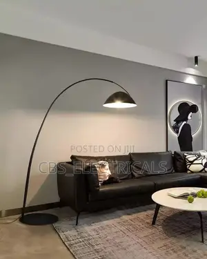 Modern Large Curved Arc Floor Lamp With Dome Shade