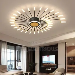 Modern Sunburst Firework Semi-Flush Ceiling Chandelier Light