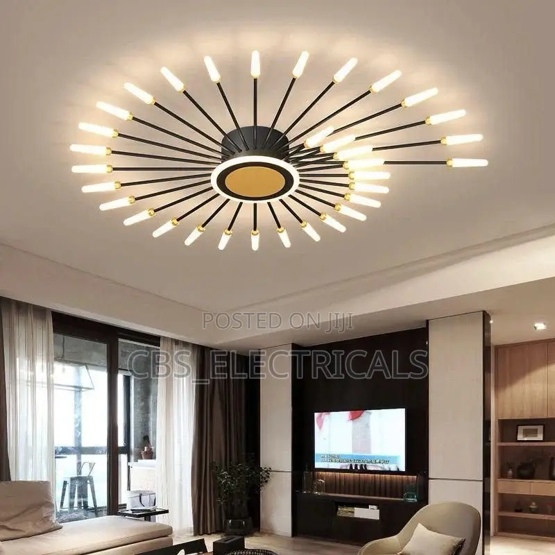 Modern Sunburst Firework Semi-Flush Ceiling Chandelier Light