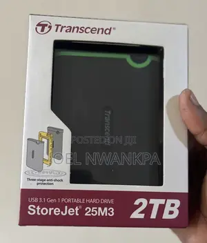 Brand New Transcend 2TB USB 3.1 Gen 1 Portable Hard Drive StoreJet25M3