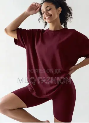 Oversized Top High-Waist Trousers / Biker Shorts