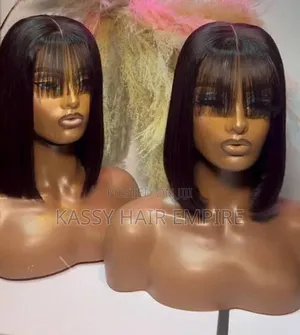 Closure Fringe Bob 12 Inches Human Hair 