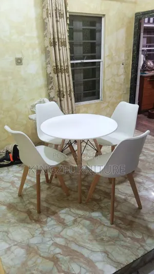 Portable 4-Seater White Chairs and Table