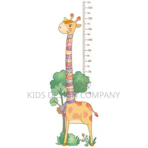 Cute Giraffe Height Measure Wall Decal