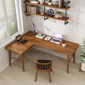 Premium Wooden L-Shaped Office Desk – Executive Workstation