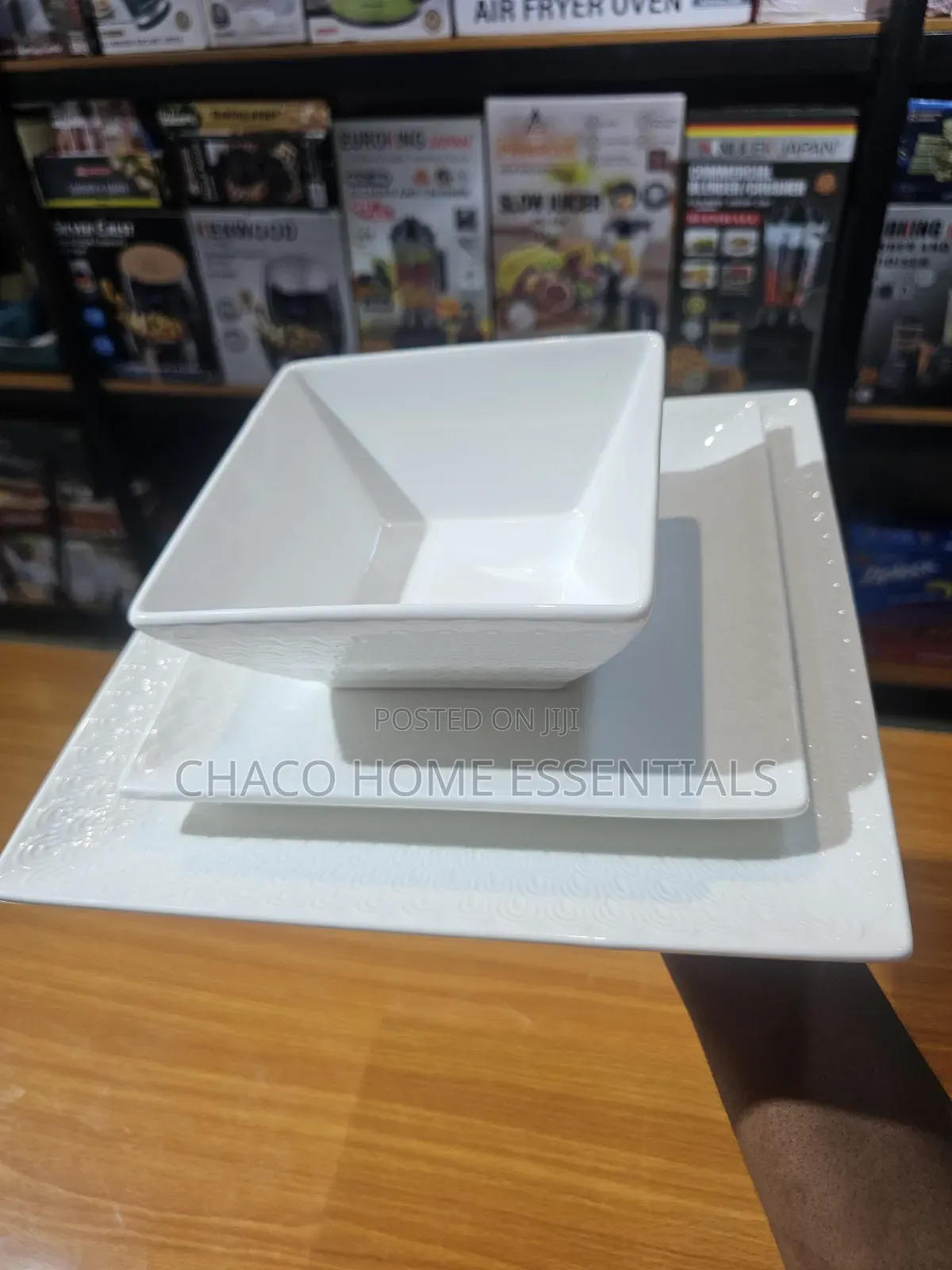3pcs White Square Ceramic Dinnerware Set