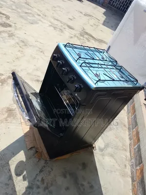 New in Glamstar 50by50 4 Burner Gas Cooker With Double Glass Oven Door