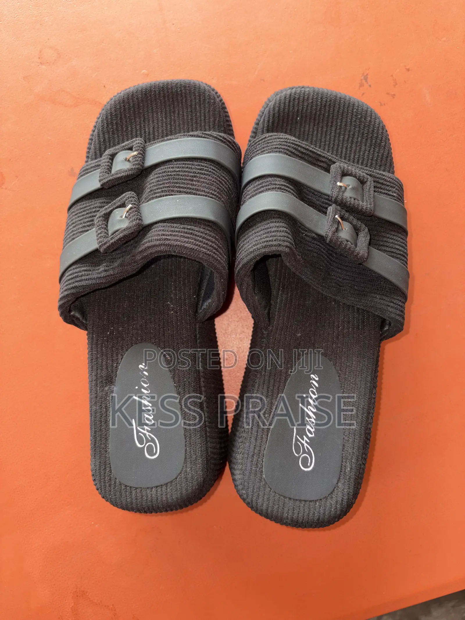 Black Platform Slipper Heels