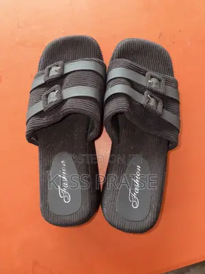 Black Platform Slipper Heels