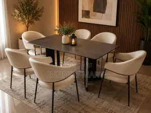 Modern W/B Dining Set (6 Seater)