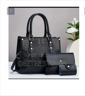 3-in-1 Crocodile-Textured Handbag Set