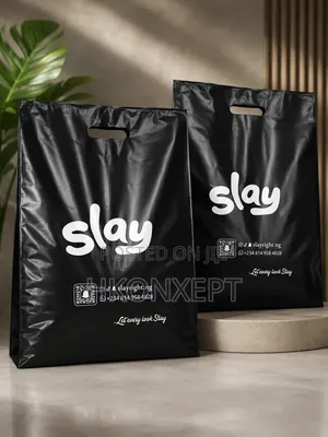 Premium Black Printed Carrier Bag
