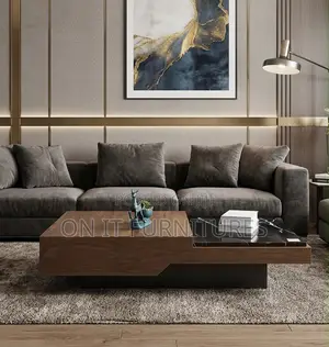 Modern Wooden Center Table With Marble Top – Premium for Living Room