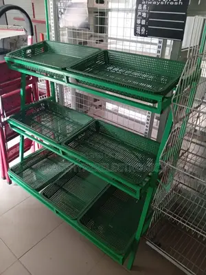 Green 3-Tier Vegetable Fruit Display Rack