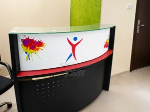Modern Curve Glass Reception Desk