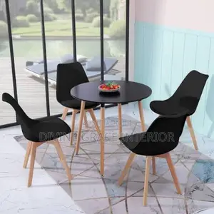 Modern Round Dining Table and 4 Chairs