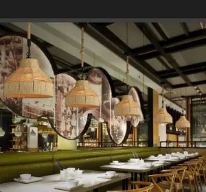 Rattan Dropping Restaurant Pendant Light