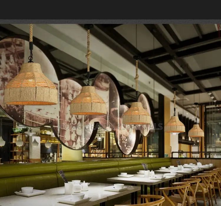 Rattan Dropping Restaurant Pendant Light