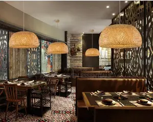 Bamboo Rattan Dropping Restaurant Pendant Light