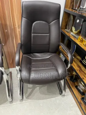 Executive High-Back Leather Visitor Chair - Chrome Frame