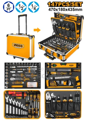 INGCO Hand Tools Set 147-Piece in Metal Case