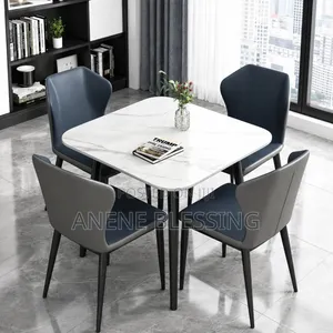 Modern 4-Seater Marble Dining Set – Elegant, Strong Affordable