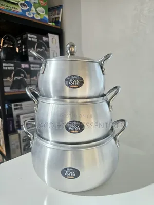 3-Piece Belly-Shaped Aluminium Stock Pot Set (16/20/24cm)