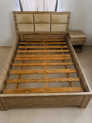 4.5 by 6 Bed Frame and Bedside Stool