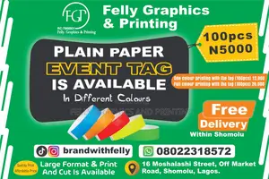 Event Tag Plain and Printing