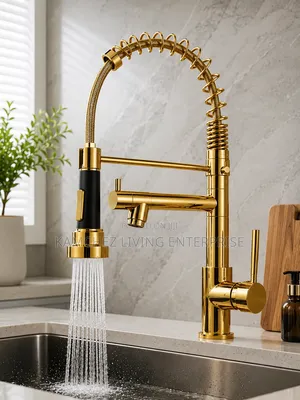 Luxury Gold Pull-Down Kitchen Faucet