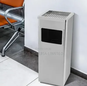 Trash Can With Ashtray Stainless Steel Square Trash Can Hotel