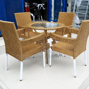 Outdoor Rattan Dining Table Set – 4 Seater