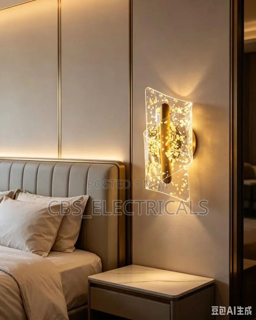 Modern Luxury Gold Flake Acrylic LED Wall Bracket Light