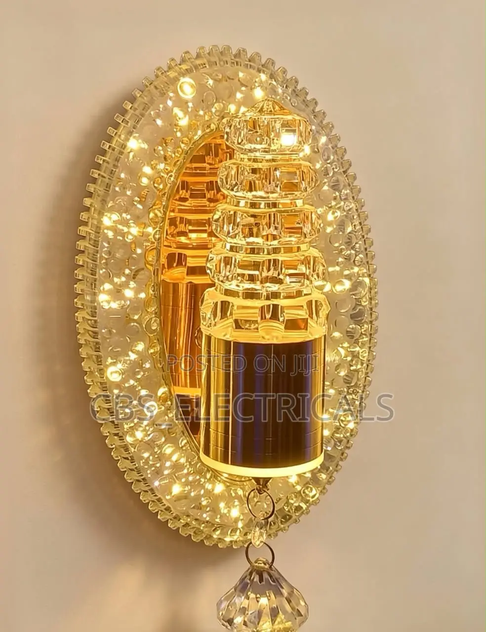 Luxury Crystal Ring Wall Bracket Light With Pendant