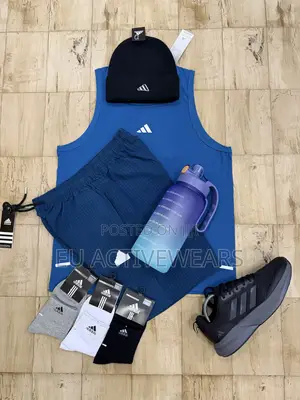Adidas Blue Sleeves With Blue Shorts