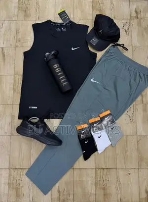 Nike Black Sleeveless X Green Joggers
